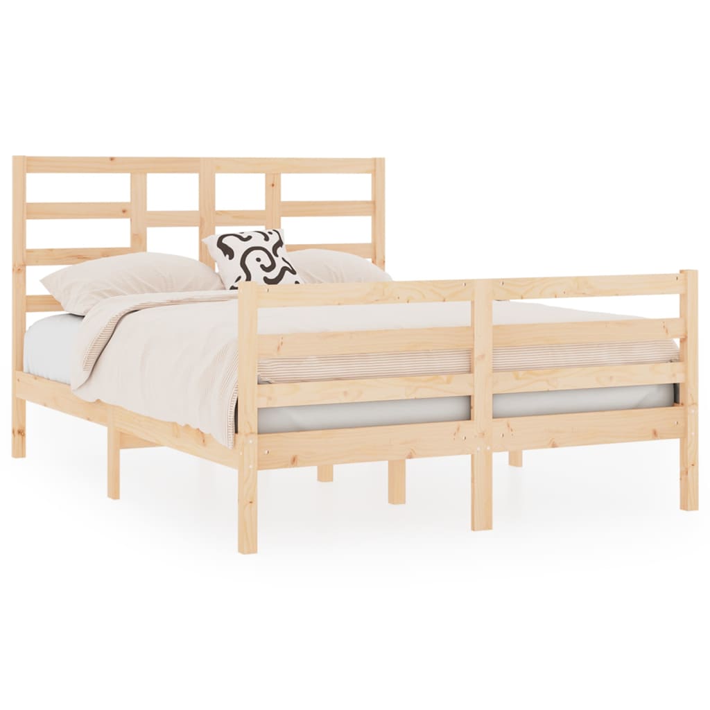 Cadre de lit sans matelas bois massif 120x190 cm