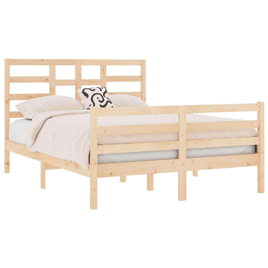 Cadre de lit sans matelas bois massif 120x190 cm