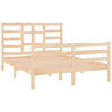 Cadre de lit sans matelas bois massif 120x190 cm