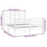 Cadre de lit sans matelas bois massif 120x190 cm