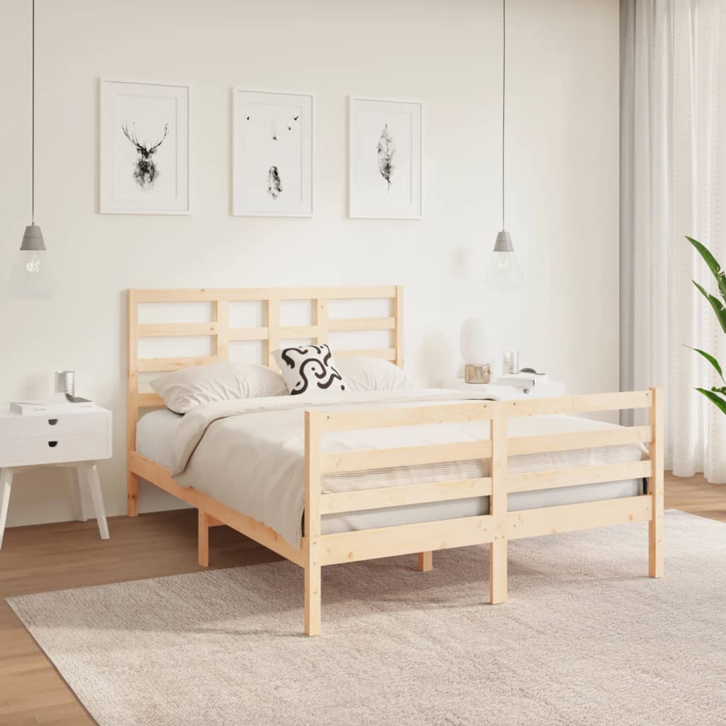 Cadre de lit sans matelas bois massif 120x190 cm