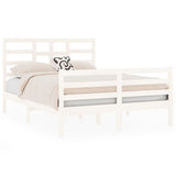 Cadre de lit sans matelas blanc bois massif 120x190 cm