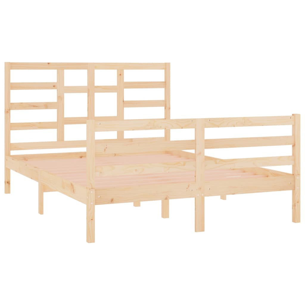 Cadre de lit sans matelas bois massif 140x190 cm