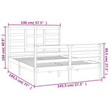 Cadre de lit sans matelas bois massif 140x190 cm