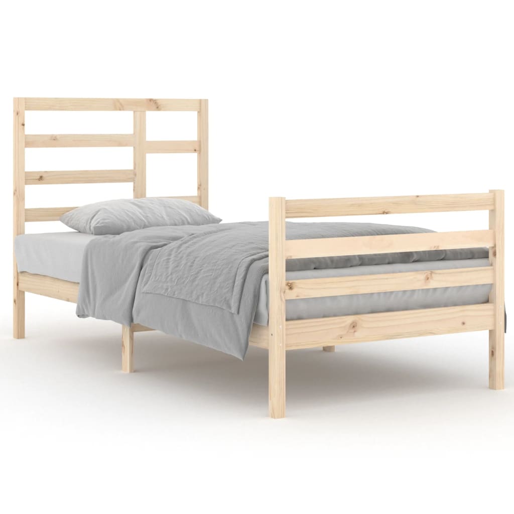 Cadre de lit sans matelas bois massif 90x200 cm