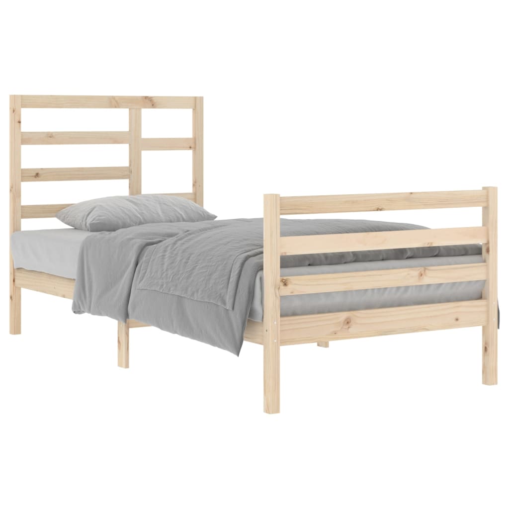 Cadre de lit sans matelas bois massif 90x200 cm