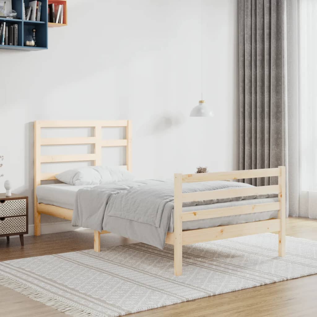 Cadre de lit sans matelas bois massif 90x200 cm