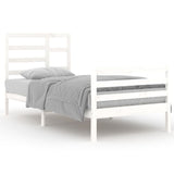 Cadre de lit sans matelas blanc bois massif 90x200 cm