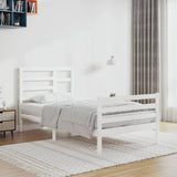 Cadre de lit sans matelas blanc bois massif 90x200 cm