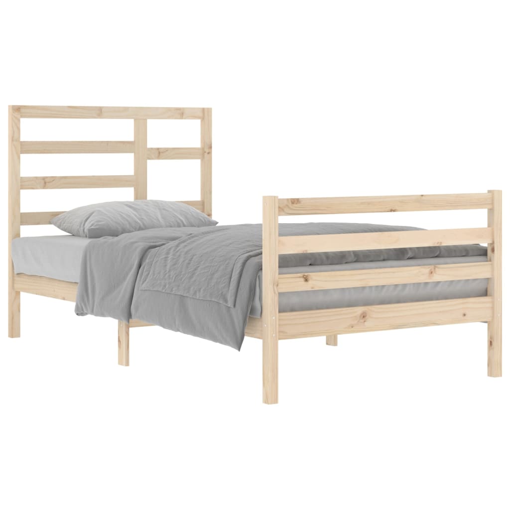 Cadre de lit sans matelas bois massif 100x200 cm