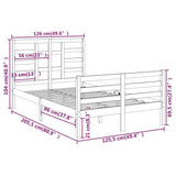 Cadre de lit sans matelas bois massif 120x200 cm