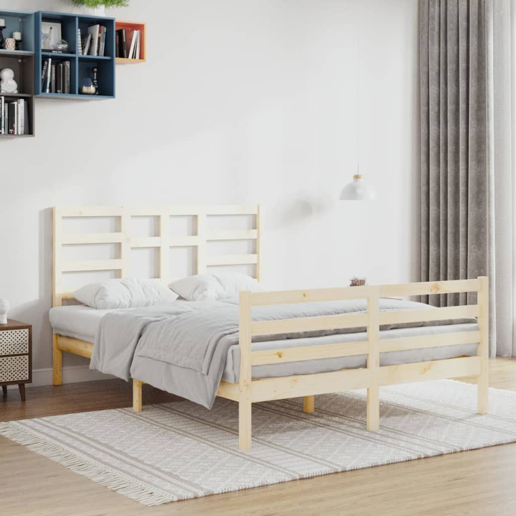 Cadre de lit sans matelas bois massif 120x200 cm