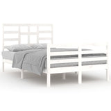 Cadre de lit sans matelas blanc bois massif 120x200 cm