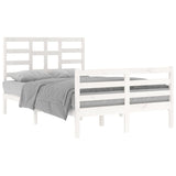 Cadre de lit sans matelas blanc bois massif 120x200 cm