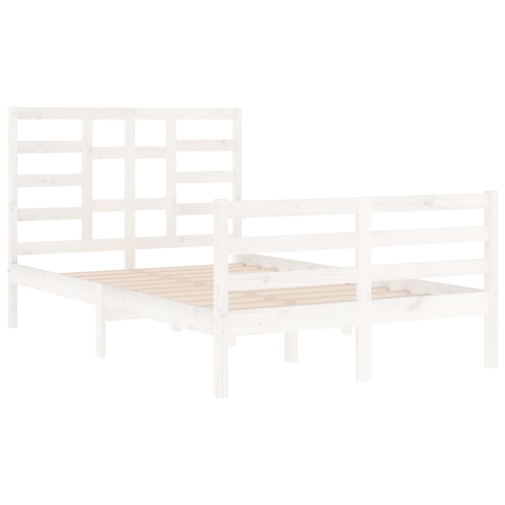 Cadre de lit sans matelas blanc bois massif 120x200 cm