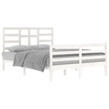 Cadre de lit sans matelas blanc bois massif 140x200 cm