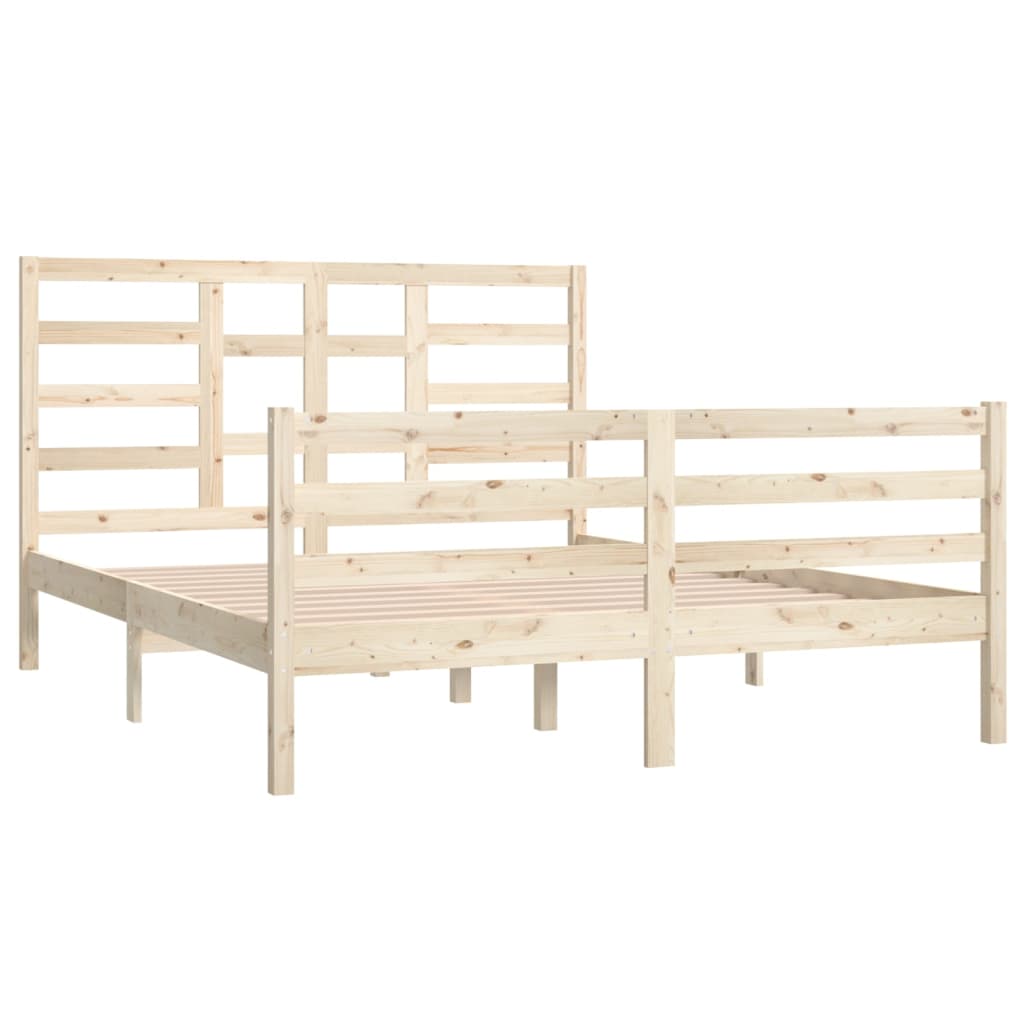 Cadre de lit sans matelas bois massif 150x200 cm