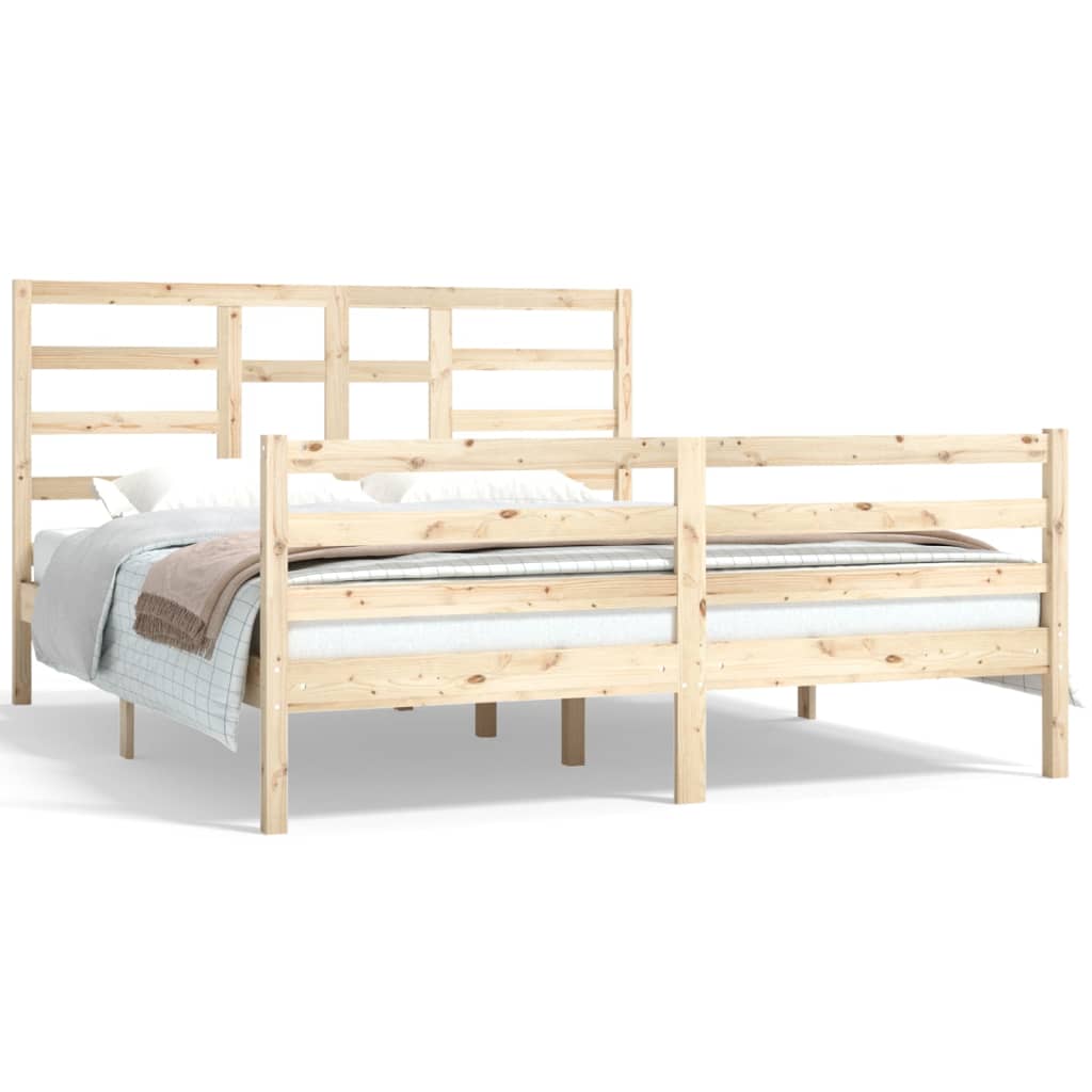 Cadre de lit sans matelas bois massif 160x200 cm