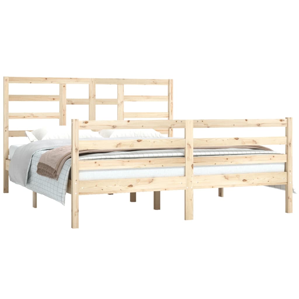 Cadre de lit sans matelas bois massif 160x200 cm