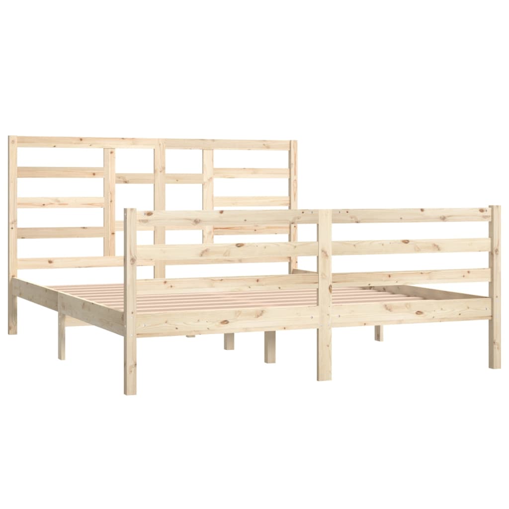 Cadre de lit sans matelas bois massif 160x200 cm