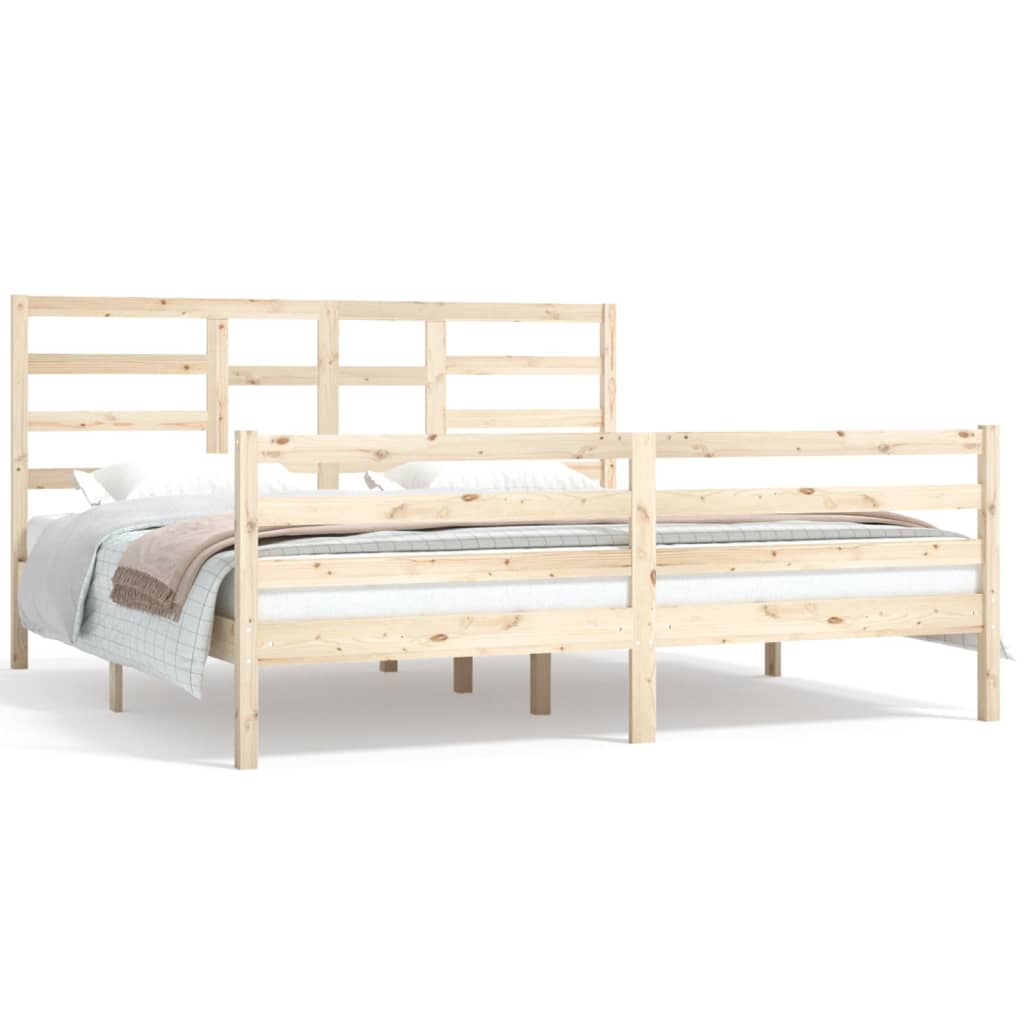 Cadre de lit sans matelas bois massif 180x200 cm