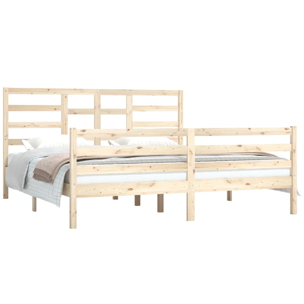 Cadre de lit sans matelas bois massif 180x200 cm