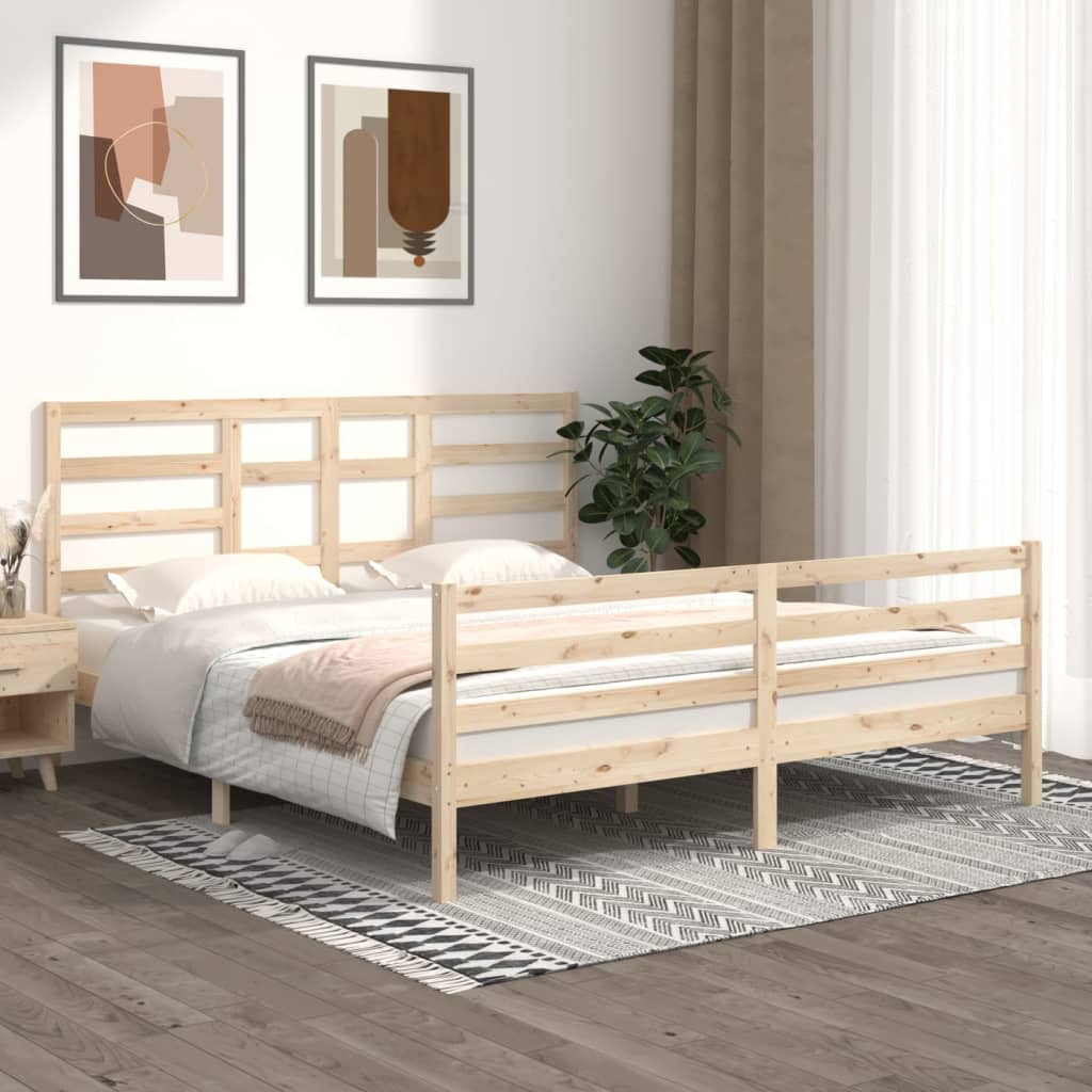 Cadre de lit sans matelas bois massif 180x200 cm