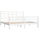 Cadre de lit sans matelas blanc bois massif 180x200 cm