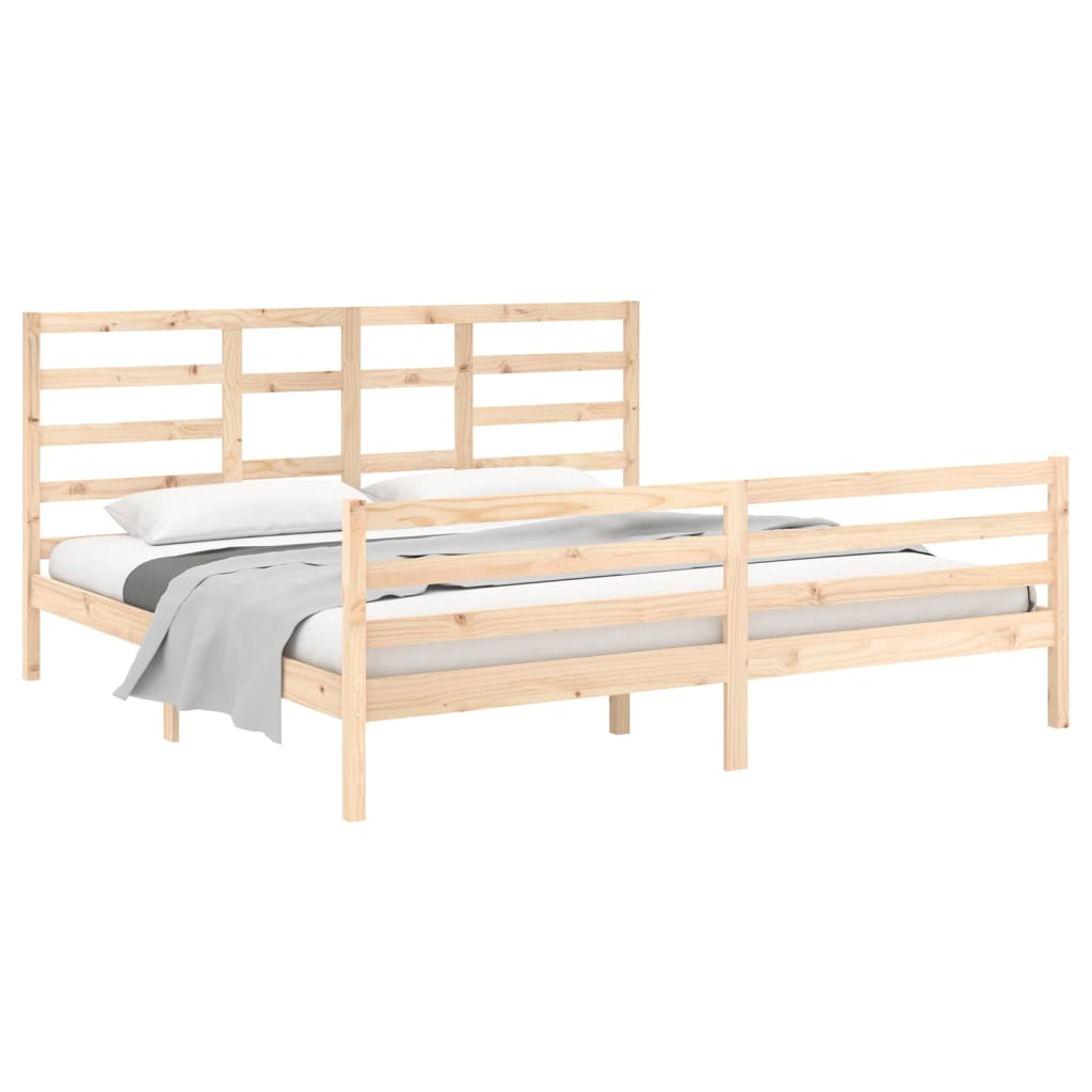 Cadre de lit sans matelas bois massif 200x200 cm