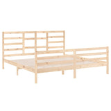 Cadre de lit sans matelas bois massif 200x200 cm