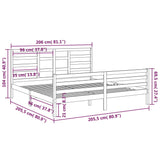 Cadre de lit sans matelas bois massif 200x200 cm