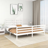 Cadre de lit sans matelas blanc bois massif 200x200 cm