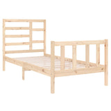 Cadre de lit sans matelas bois massif 75x190 cm