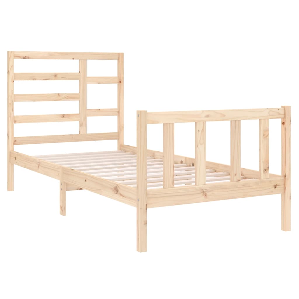 Cadre de lit sans matelas bois massif 90x190 cm