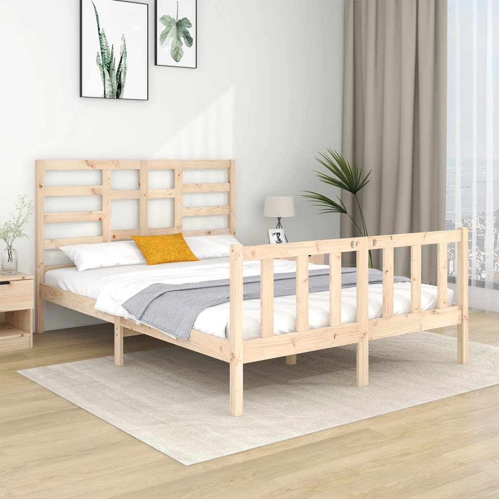 Cadre de lit sans matelas bois massif 120x190 cm