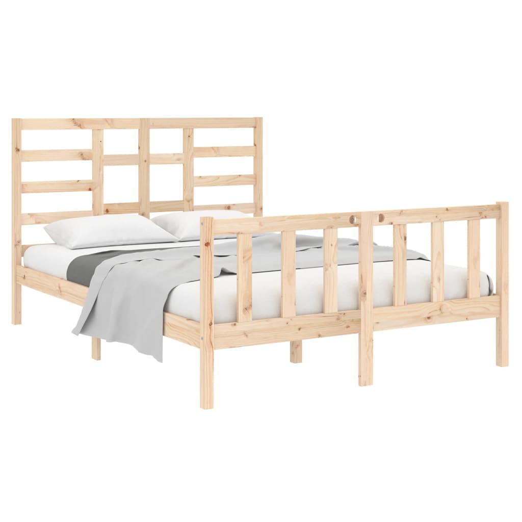 Cadre de lit sans matelas bois massif 135x190 cm