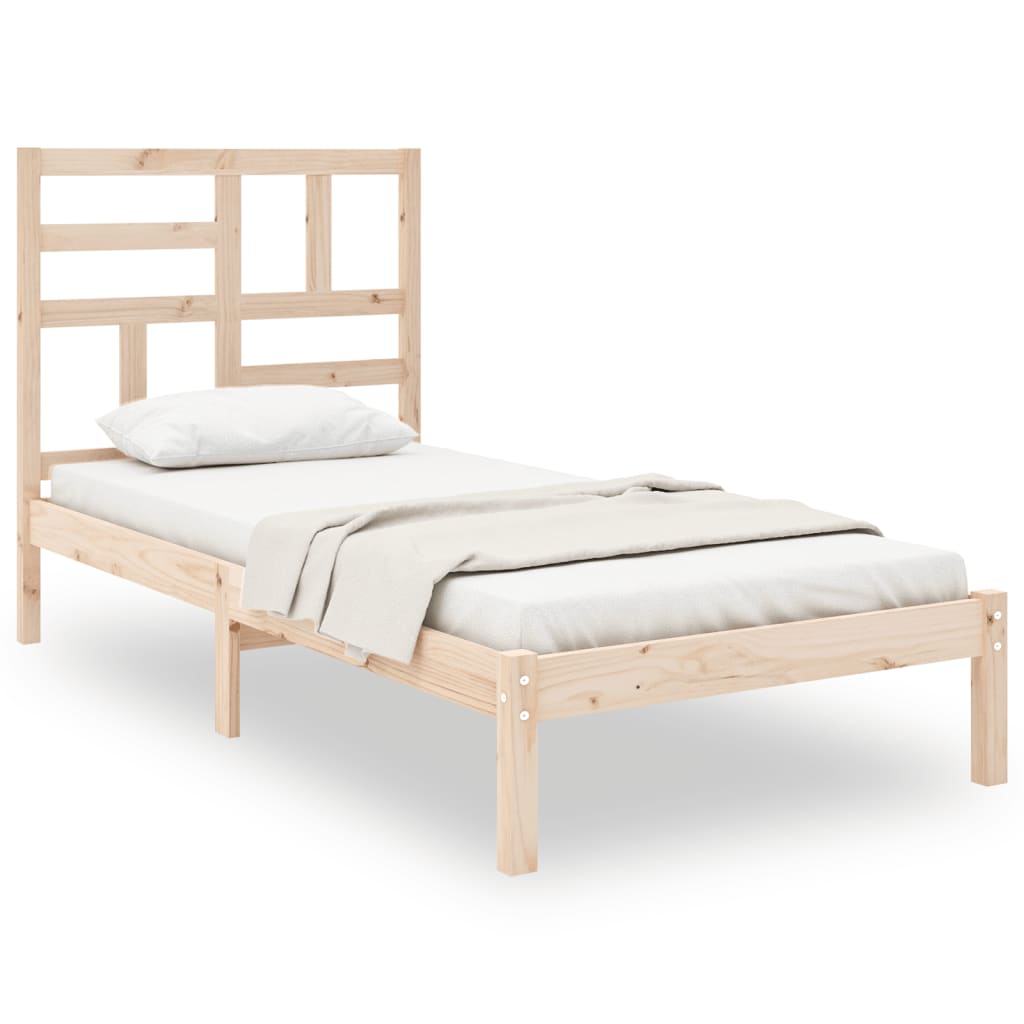 Cadre de lit sans matelas bois massif 75x190 cm