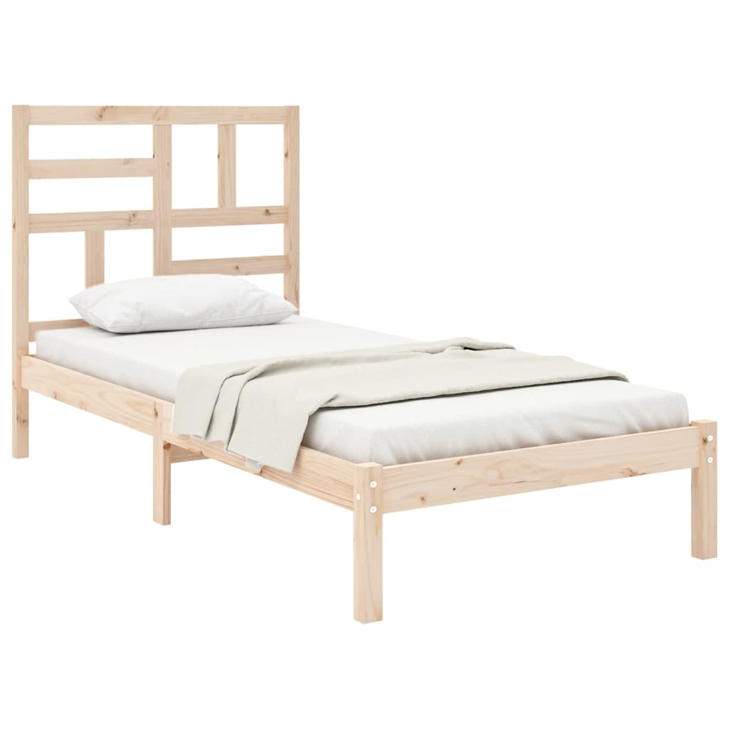 Cadre de lit sans matelas bois massif 75x190 cm