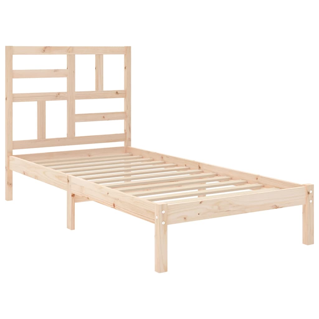 Cadre de lit sans matelas bois massif 75x190 cm