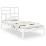 Cadre de lit sans matelas blanc bois massif 75x190 cm