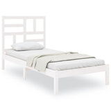 Cadre de lit sans matelas blanc bois massif 90x190 cm