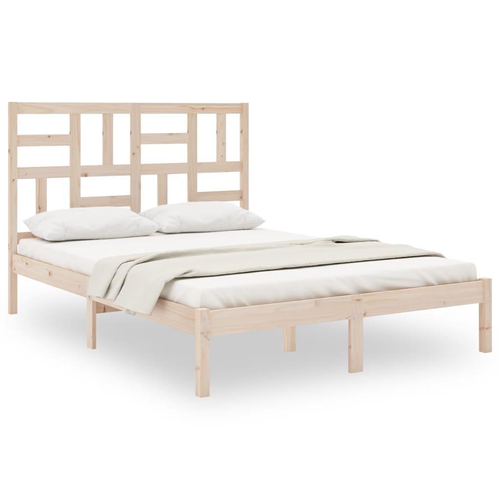 Cadre de lit sans matelas bois massif 120x190 cm