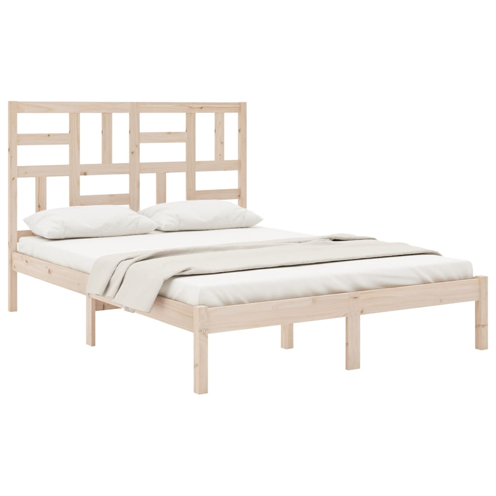 Cadre de lit sans matelas bois massif 120x190 cm