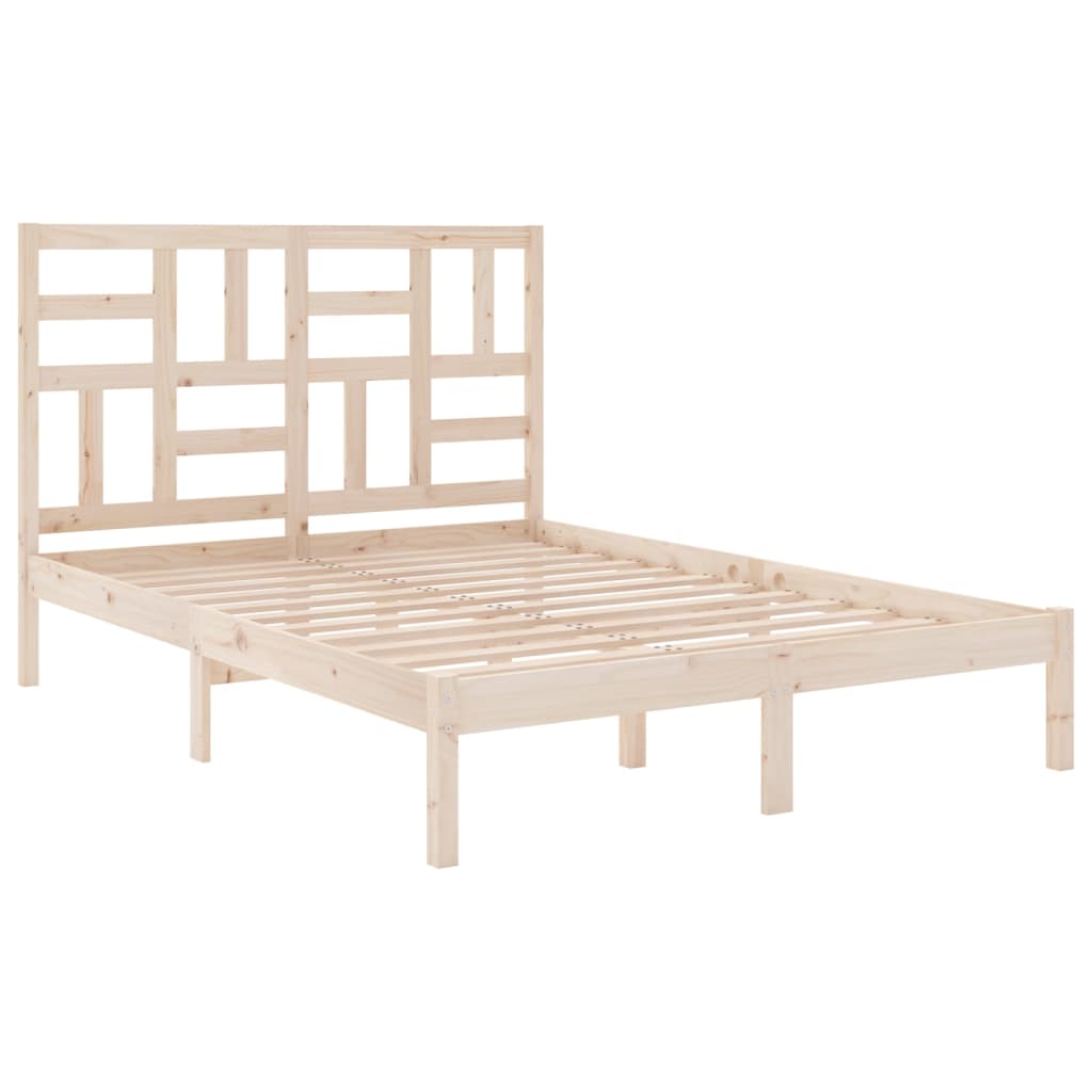 Cadre de lit sans matelas bois massif 120x190 cm