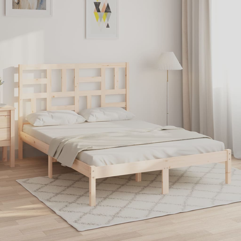 Cadre de lit sans matelas bois massif 120x190 cm