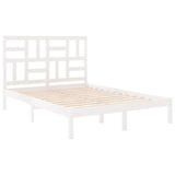 Cadre de lit sans matelas blanc bois massif 120x190 cm