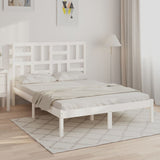 Cadre de lit sans matelas blanc bois massif 120x190 cm