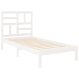 Cadre de lit sans matelas blanc bois massif 90x200 cm