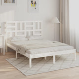 Cadre de lit sans matelas blanc bois massif 120x200 cm