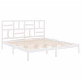 Cadre de lit sans matelas blanc bois massif 200x200 cm